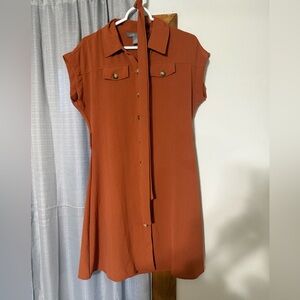 Rust Orange Mini Dress Women